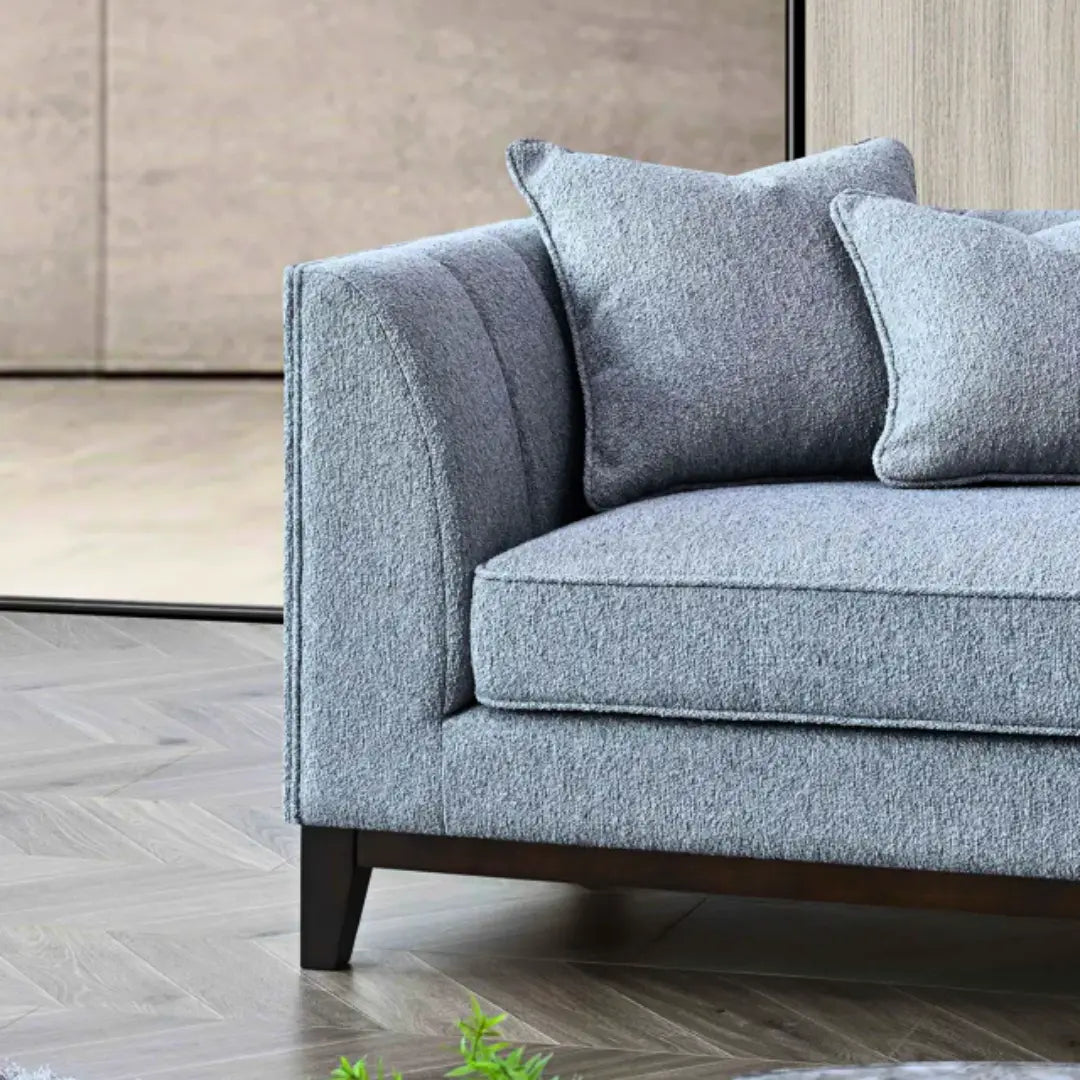 Aluxo Cooper Right Hand Corner Group in Dolphin Boucle Furnish 365