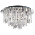Beatrix 8 Light Chrome & Blue LED Flush Ceiling Light Searchlight