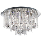 Beatrix 8 Light Chrome & Blue LED Flush Ceiling Light Searchlight