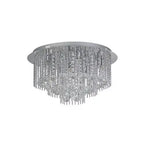 Beatrix 8 Light Chrome & Blue LED Flush Ceiling Light Searchlight