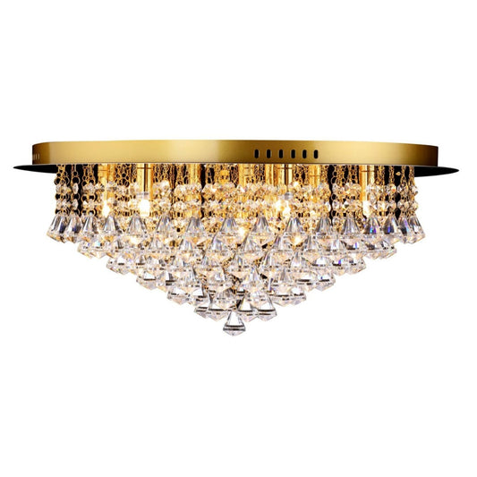 Cleo Gold Crystal Flush Ceiling Light - Home Store Living