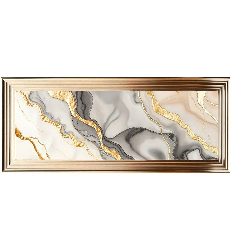 Abstract marble pattern with golden  veins -55x140cm RN Style