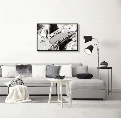 Black & Silver Sensation Abstract Wall Art Home Store Living