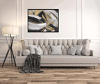 Golden Swirls Framed Canvas Artwork camelot