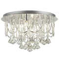 Mela 6Lt Flush - Chrome & Clear Crystal Pyramid Drops Searchlight