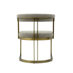 Lusso velvet dining chair, rear view of curved backrest