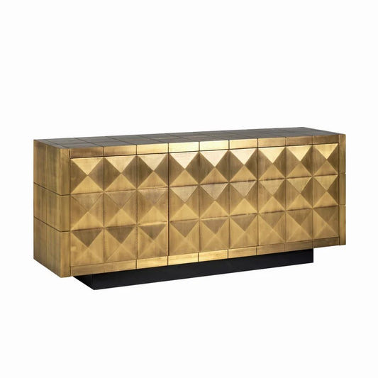 Collada Brushed Gold 3 Door Sideboard Home Store Living