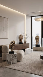 See No Evil Gold Bronze Ornament On Black Base 50cm sil interiors
