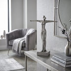 Silver Couple Statue Ornament 35cm sil interiors