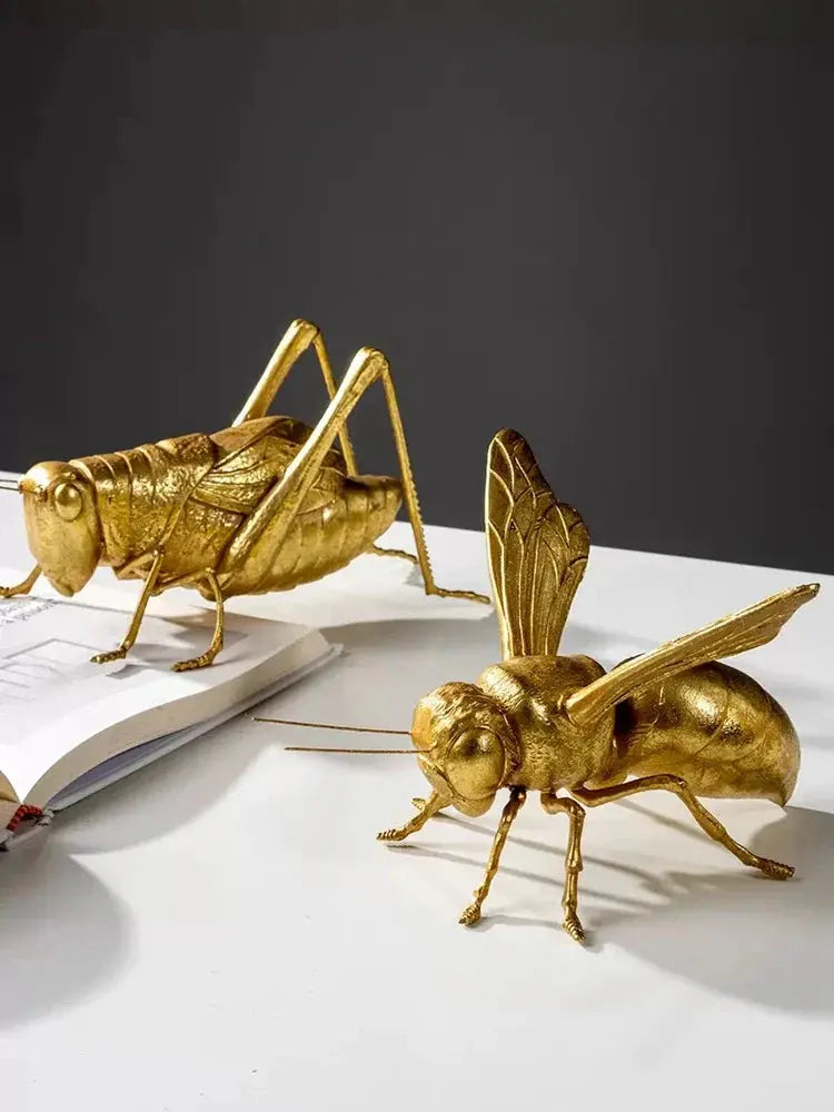 Gold Polyresin Grasshopper Ornament Otters Brook