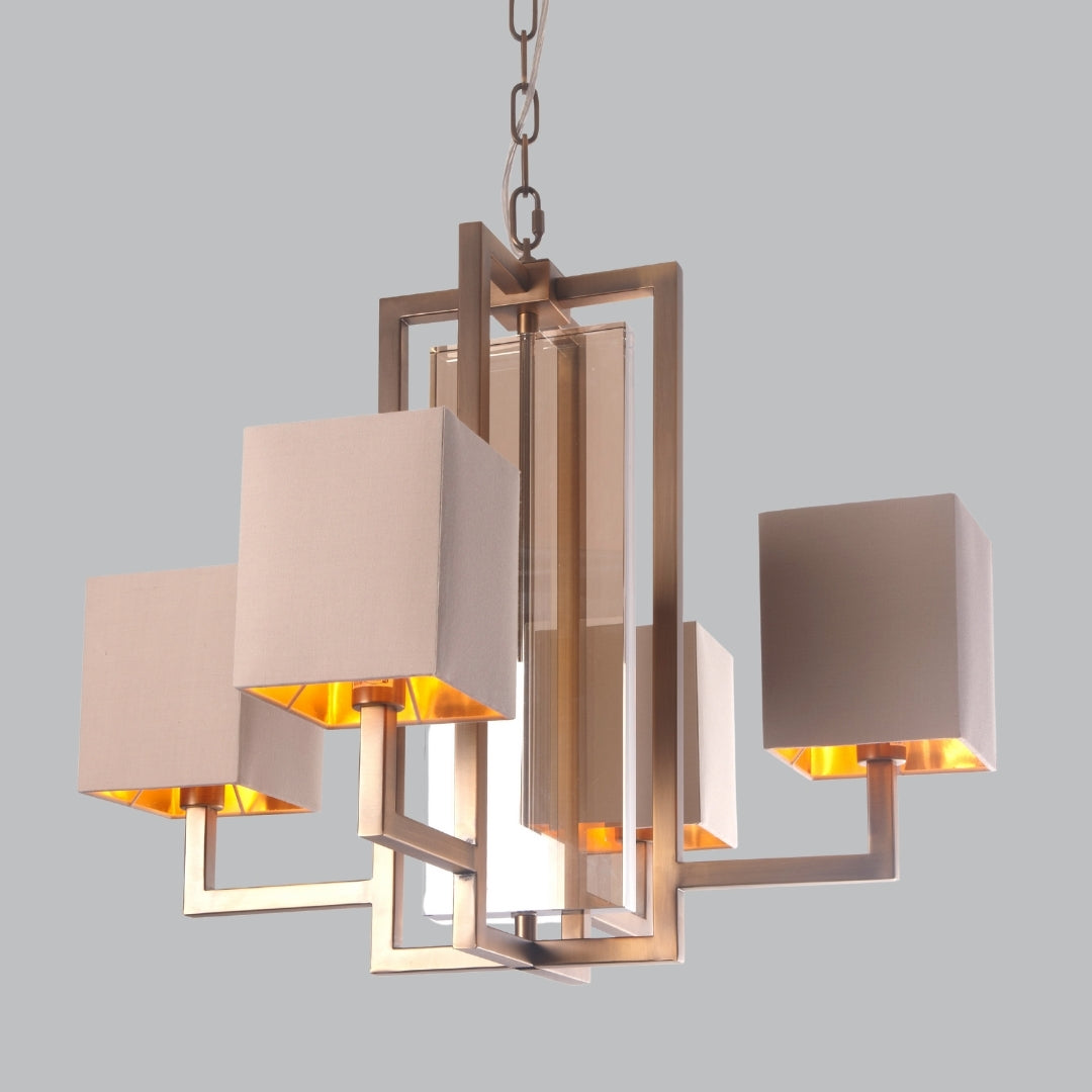 Arden Antique Brass Finish Chandelier Home Store Living