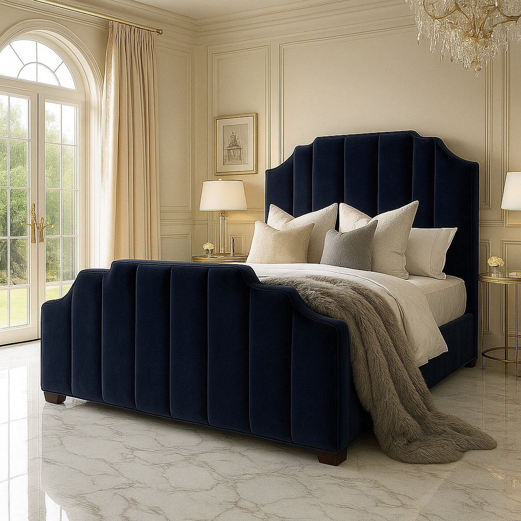 Art Deco Upholstered Bed Frame Home Store Living