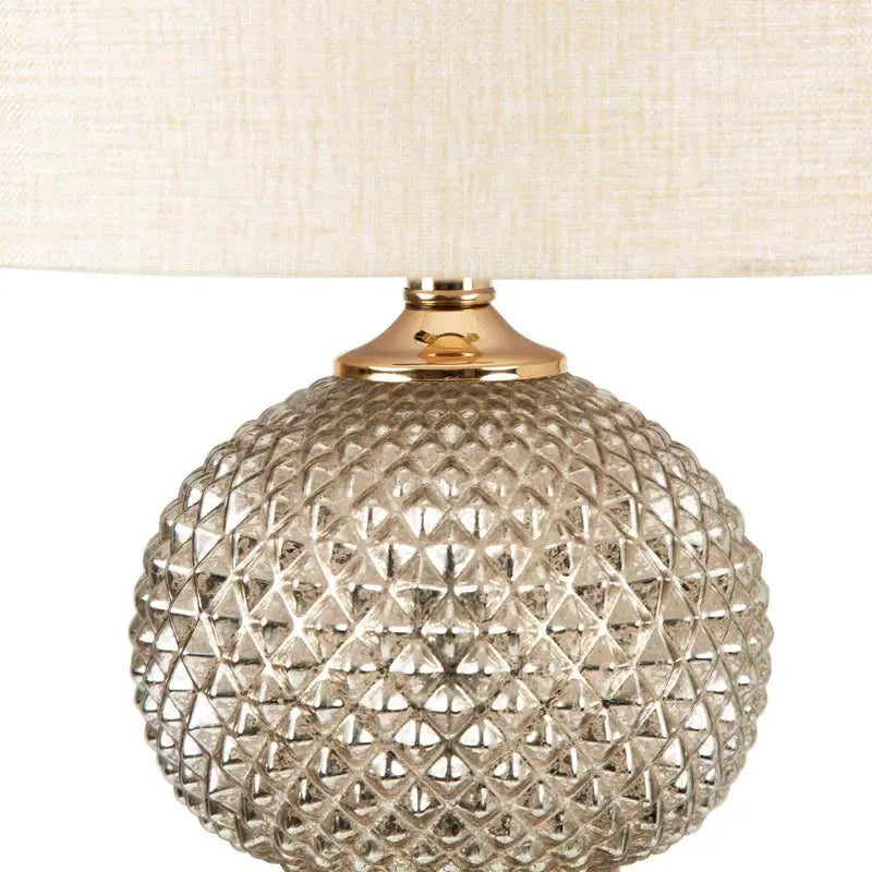 Bubble Table Lamp with Glass Base & Linen Shade - Home Store Living