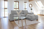 Azzuro Plush Velvet Universal Corner Sofabed Honeypot
