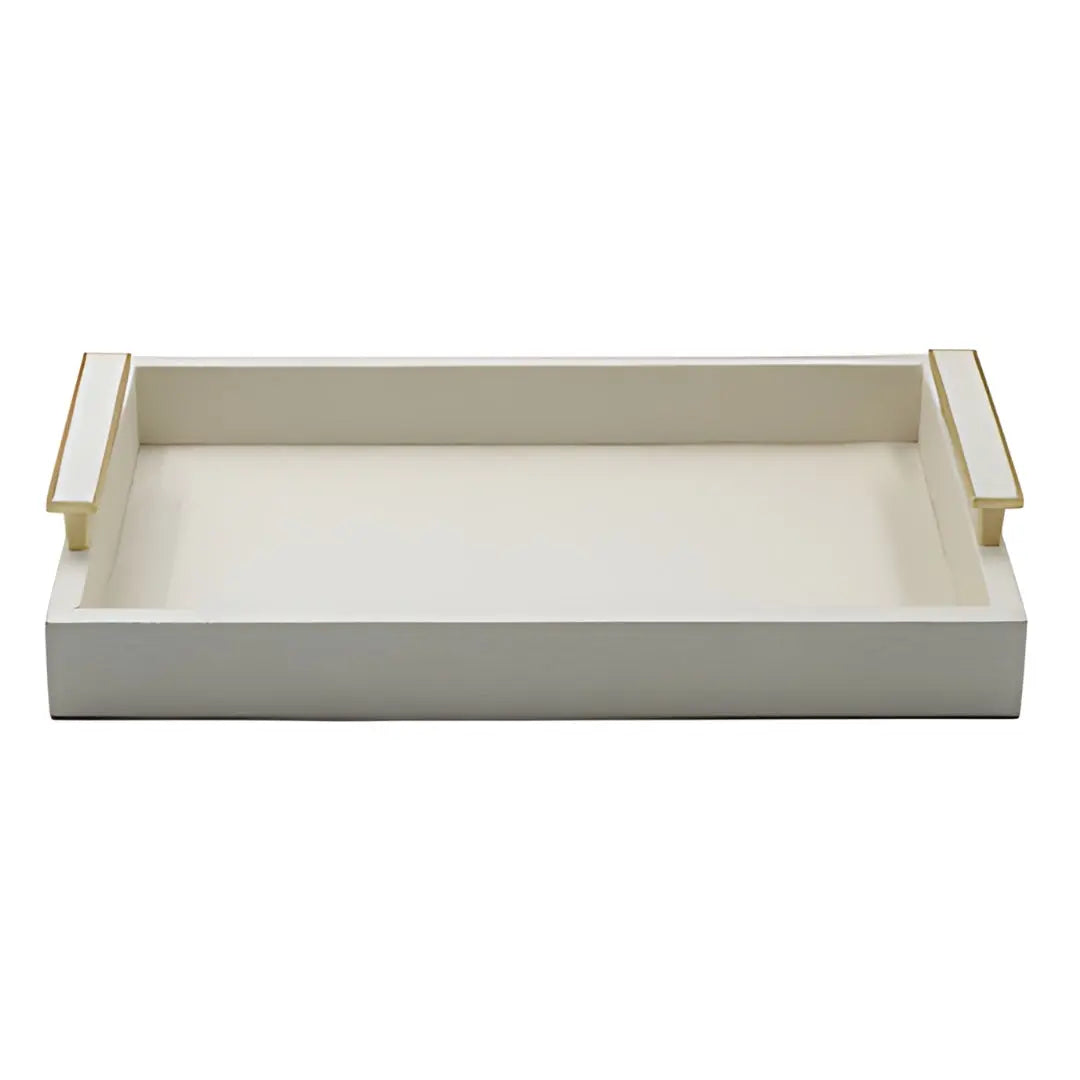 Cream & Gold Premium Leather Tray Home Store Living