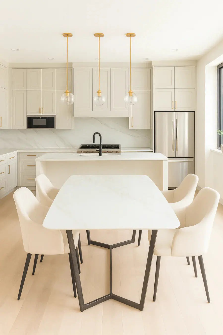 Jessica 1.8m Kasi Gold Ceramic Dining Table AWS TRADING LTD