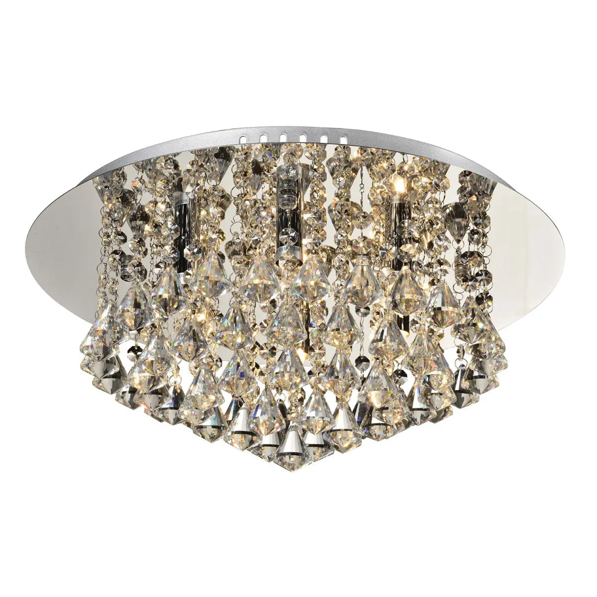Chloe 6 Light Round Crystal Flush Fitting Light Bravo Lighting
