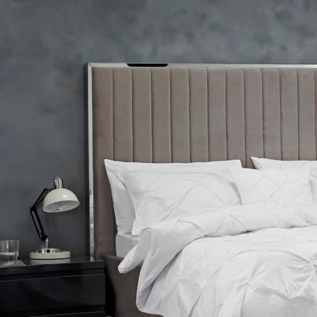 Isabella Mink Grey Velvet Bed LPD