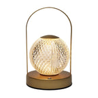 LED Desk Lamp Rechargeable, 3 Color Change Dimmable, Crystal Ball and Golden Handle extrastar