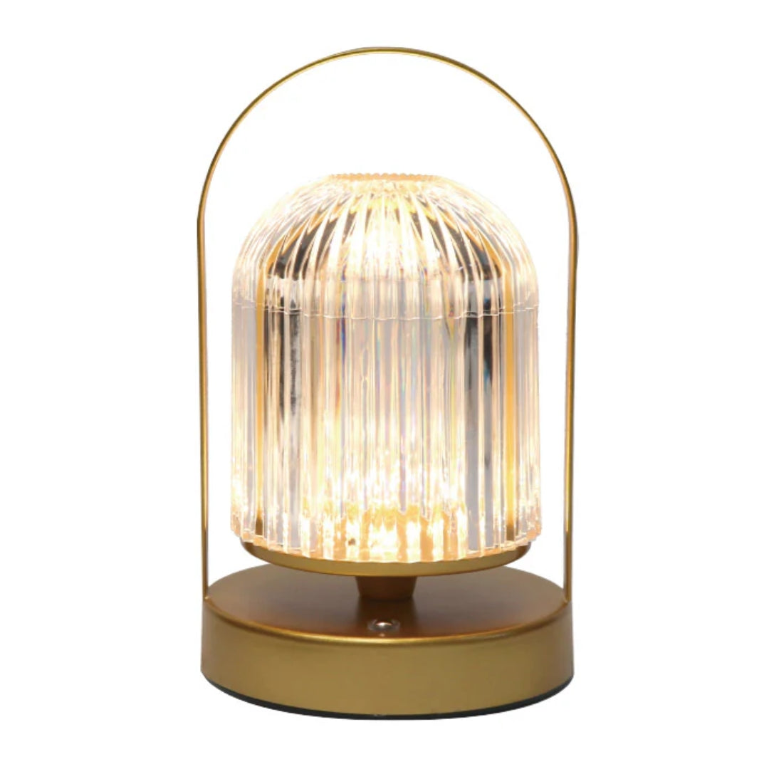 LED Desk Lamp Rechargeable, 3 Colour Change Dimmable, Crystal Dome and Golden Handle extrastar