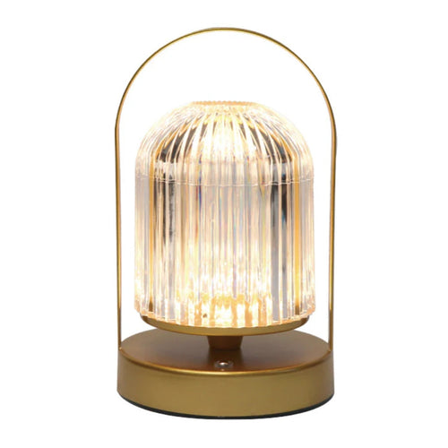 LED Desk Lamp Rechargeable, 3 Colour Change Dimmable, Crystal Dome and Golden Handle extrastar