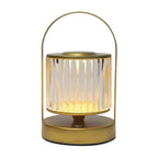 LED Desk Lamp Rechargeable, 3 Color Change Dimmable, Crystal Lantern and Golden Handle extrastar