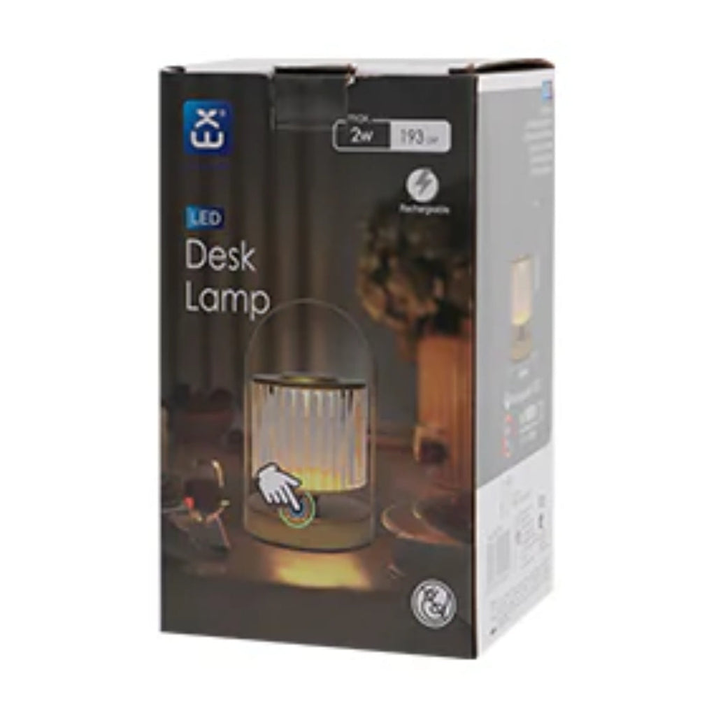 LED Desk Lamp Rechargeable, 3 Color Change Dimmable, Crystal Lantern and Golden Handle extrastar