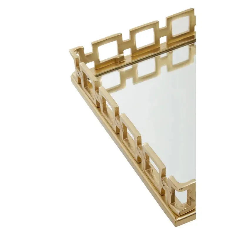 Rhoda Square Gold Mirror Tray Premier Housewares LTD