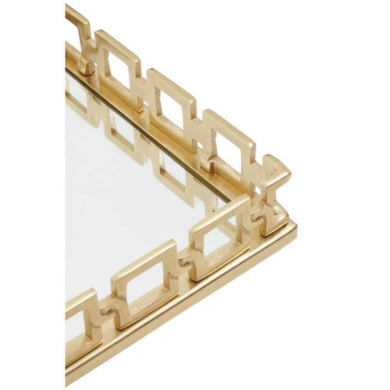 Rhoda Square Gold Mirror Tray Premier Housewares LTD
