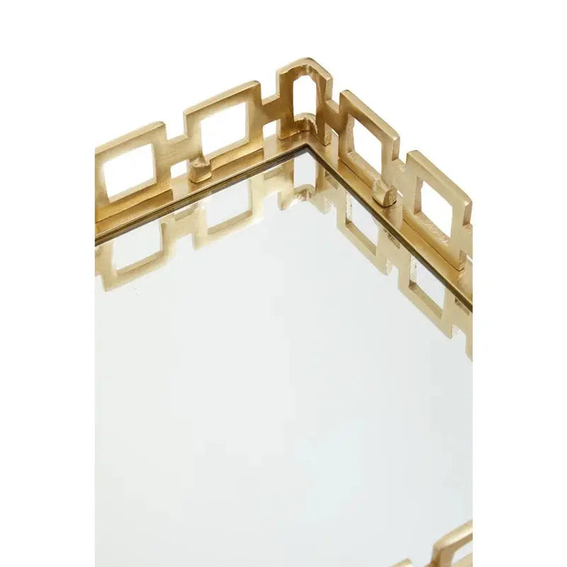 Rhoda Square Gold Mirror Tray Premier Housewares LTD
