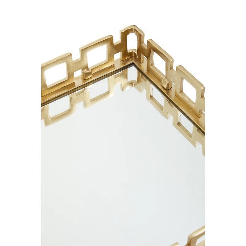 Rhoda Square Gold Mirror Tray Premier Housewares LTD