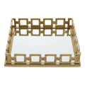 Rhoda Square Gold Mirror Tray Premier Housewares LTD