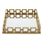 Rhoda Square Gold Mirror Tray Premier Housewares LTD