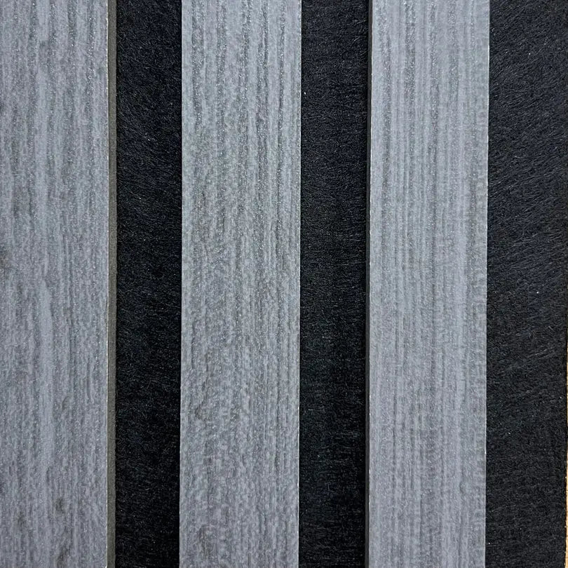 Dark Grey Acoustic Timber Slat Wall Panel - 2400mm x 600mm AWS