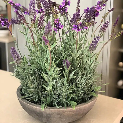 Potted Artificial Lavender Bowl Home Store Living