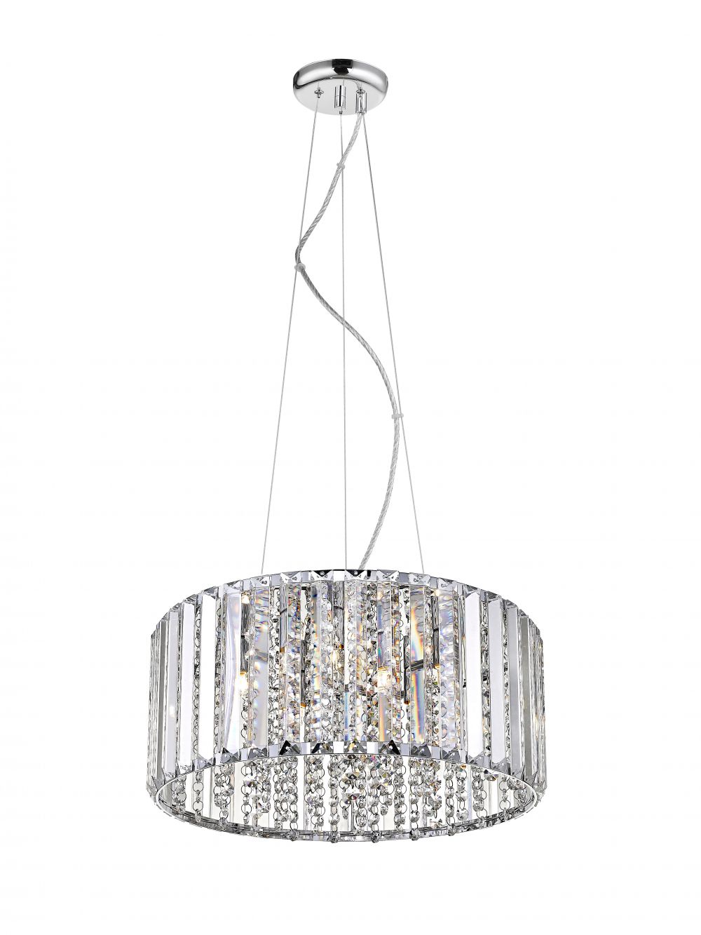 Daria G9 Chrome 5 Bulb Crystal Hanging Hanging Ceiling Light