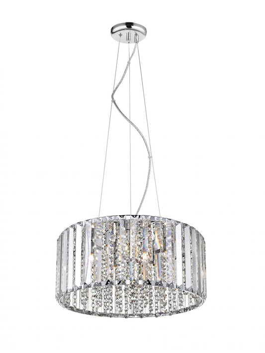 Daria G9 Chrome 5 Bulb Crystal Hanging Hanging Ceiling Light