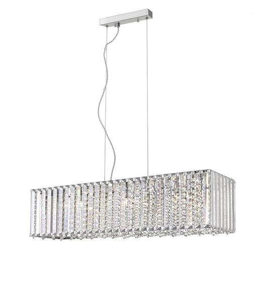 Daria G9 Chrome 7 Bulb Crystal Hanging Hanging Ceiling Light