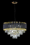 Black & Gold Tiered Crystal Chandelier Home Store Living