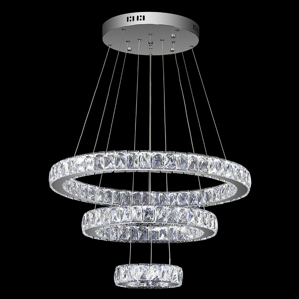 3 Tiered Ring Acrylic Crystal Chandelier