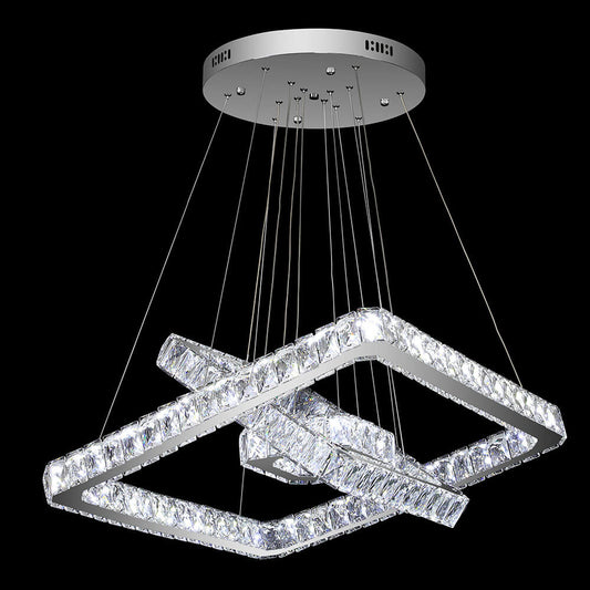 3 Square Acrylic Crystal Chandelier