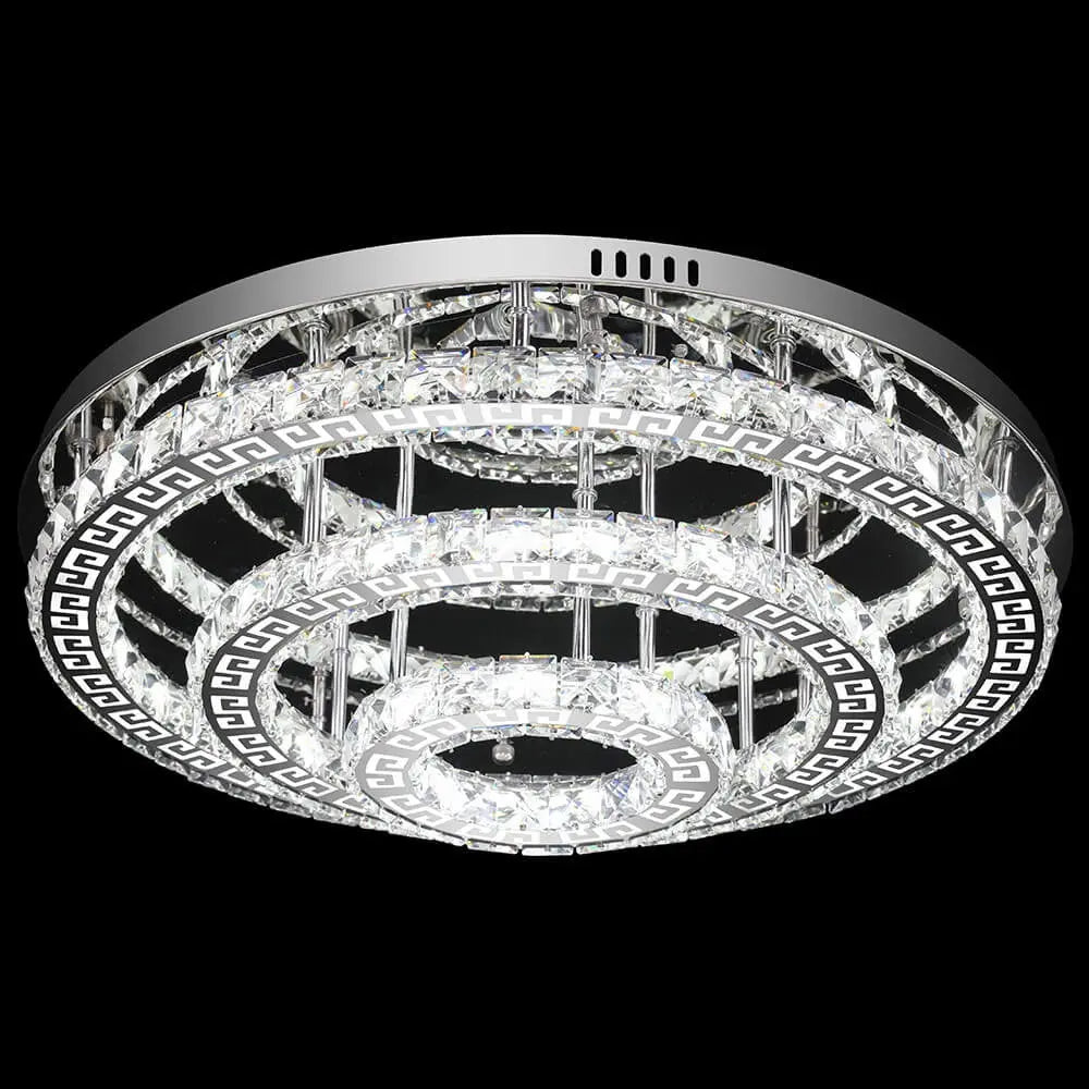 CH0122 3 Ring Patterned Acrylic Crystal Ceiling Light / Versace Light Eco Furniture