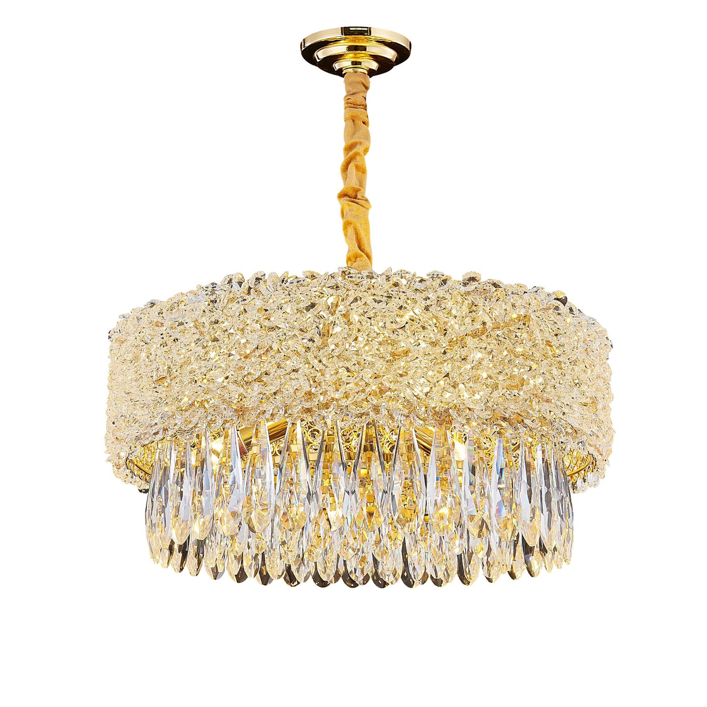 Cluster Gold Crystal Chandelier