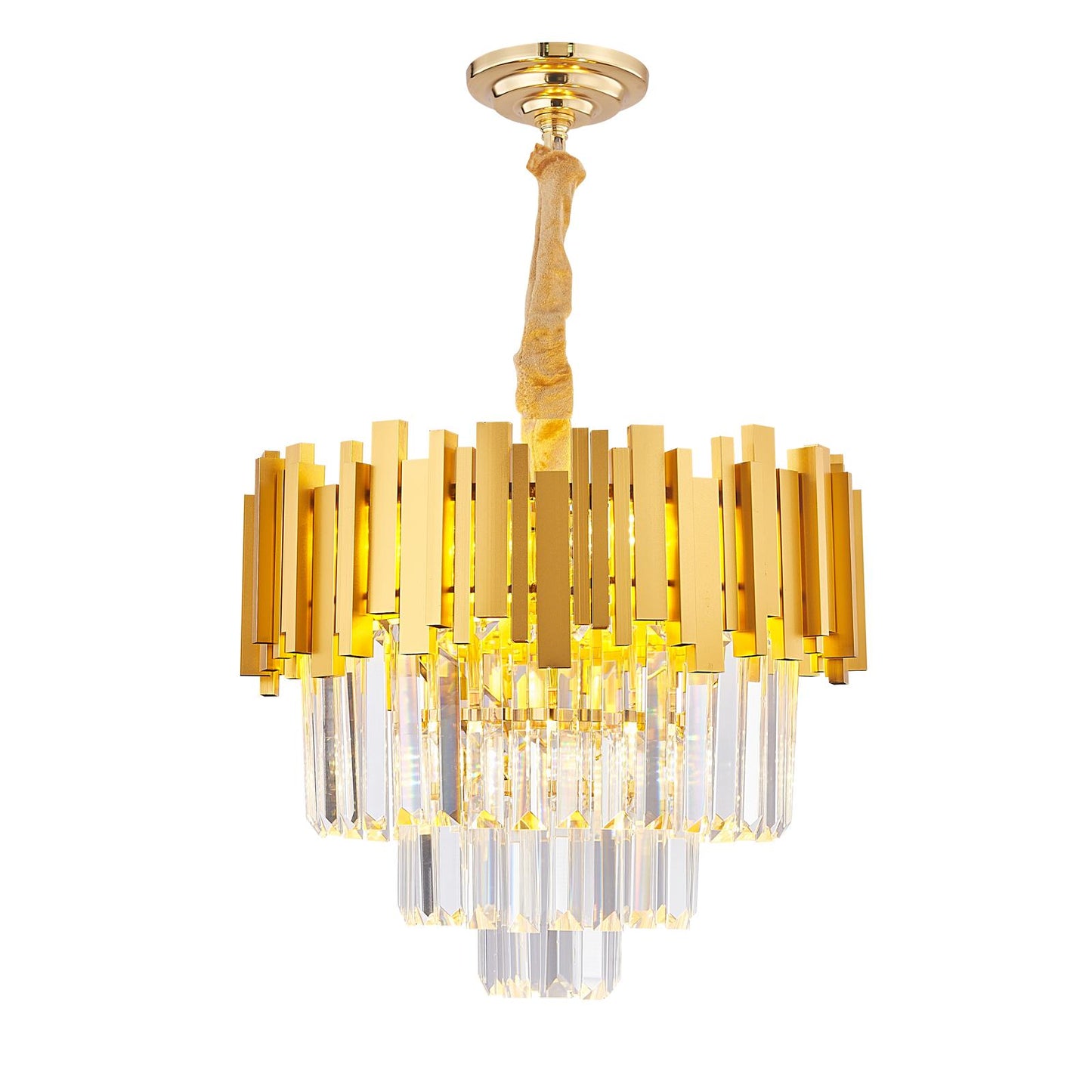 Ariel Gold Tiered Crystal Chandelier