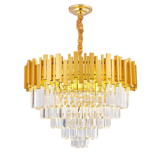 Ariel Gold Tiered Crystal Chandelier