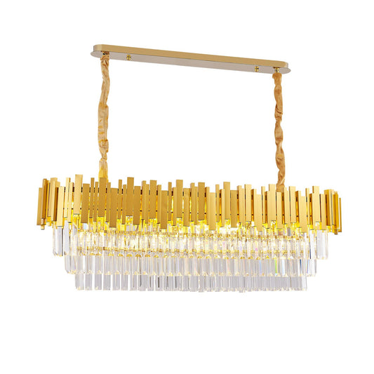 Gold Tiered Ariel Bar Crystal Chandelier