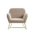 Charles Plush Velvet Accent Chair with Sleek Brushed Gold Frame LPD