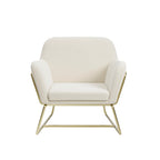 Charles Plush Velvet Accent Chair with Sleek Brushed Gold Frame LPD