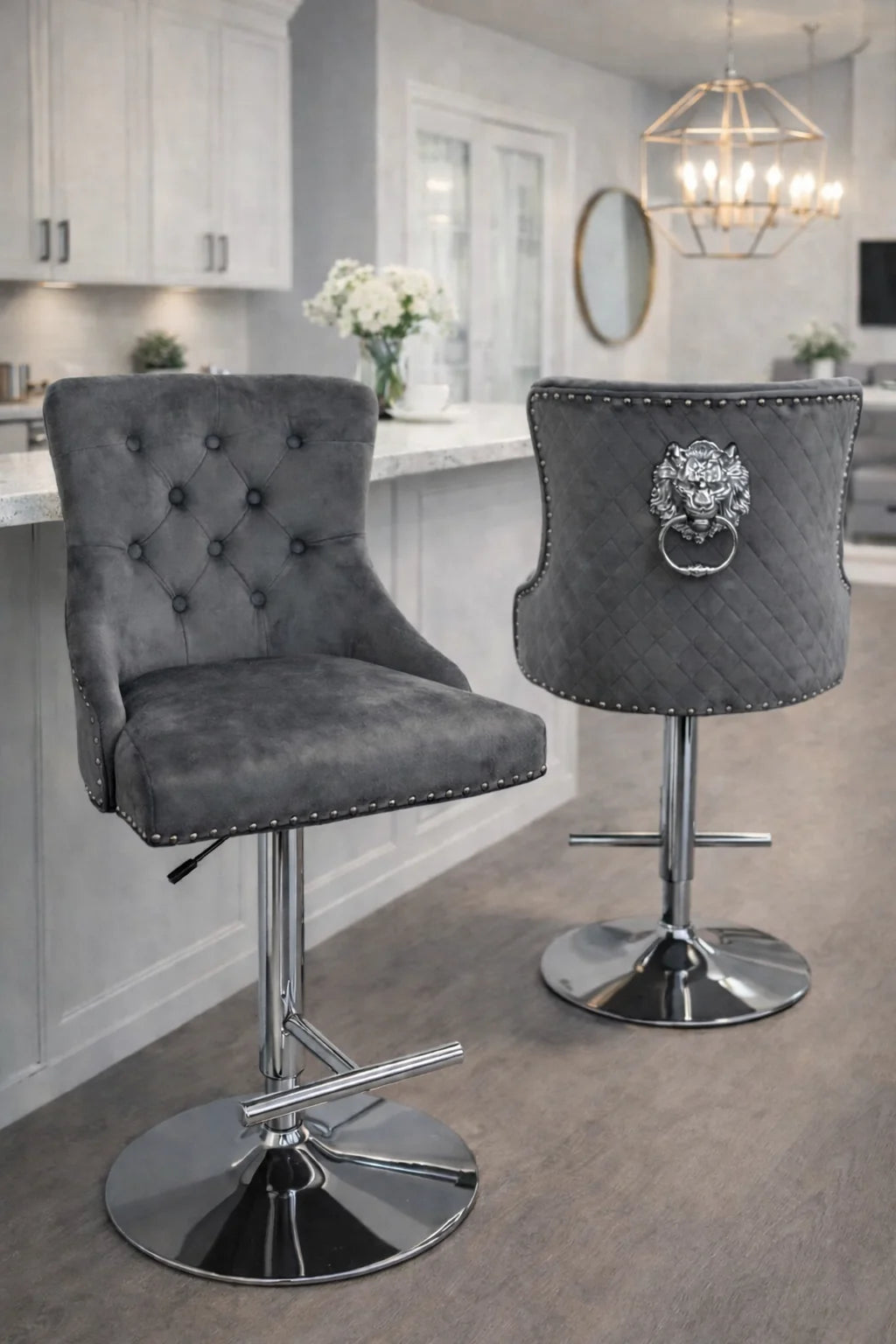 Mayfair Lion Knocker Bar Stool (Set of 2) Home Store Living