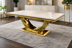 London Marble Dining Table w/ Gold Legs Home Store Living